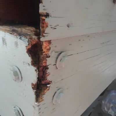 San Rafael Dry Rot Deck Repairs Carport Corner Post Closeup
