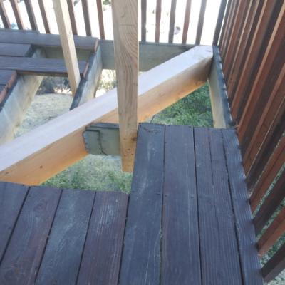 San Rafael Dry Rot Deck Repairs New Lower Deck Beam Exterior View